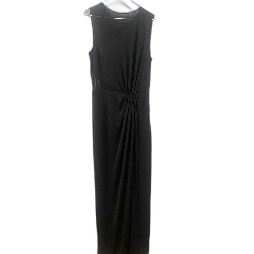 Halston Heritage Sheer Panel High Neck Gown - Black 12